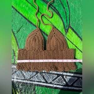 Handmade Crocheted Brown Bralette Top